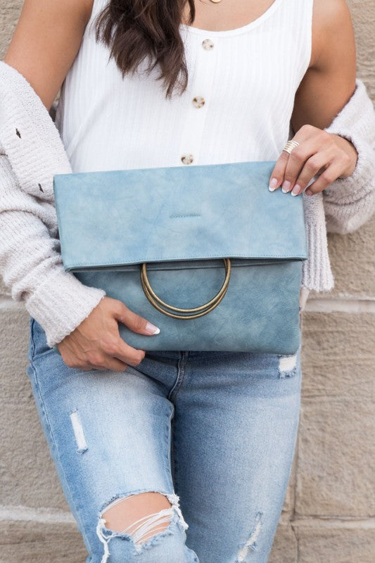 Gorgeous Fold-over O-ring Clutch | Gift for Her | Women's Hnagbag | Stylish Gifts