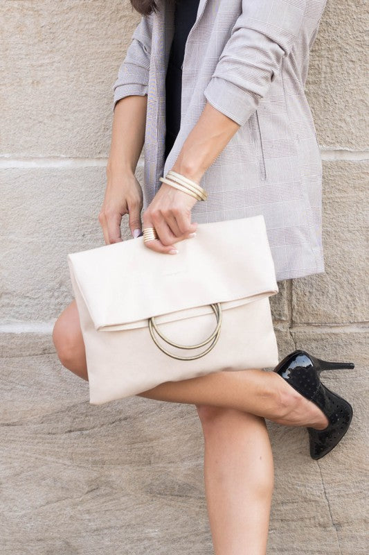 Gorgeous Fold-over O-ring Clutch | Gift for Her | Women's Hnagbag | Stylish Gifts