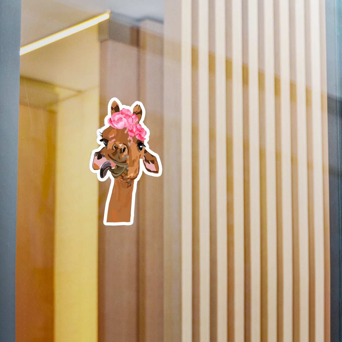 Cute Spotless Giraffe with a Flower Crown | Cute Safari Decal For Boys, Girls, Kids| Waterproof, Vinyl and Dishwasher Safe | Laptop, Water bottle, Planner, Tumbler