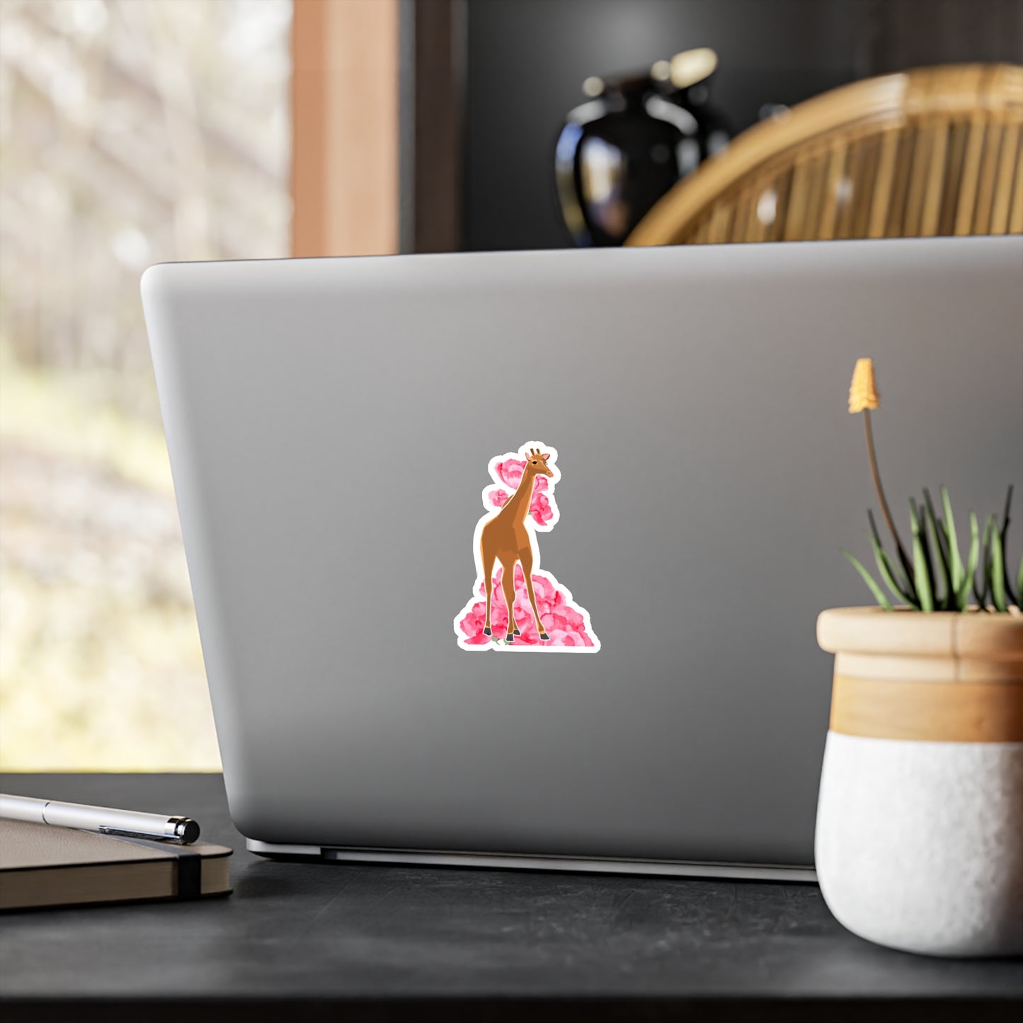 Adorable Spotless Baby Giraffe with a Flower Crown | Cute Safari Decal For Boys, Girls, Kids| Waterproof, Vinyl and Dishwasher Safe | Laptop, Water bottle, Planner, Tumbler