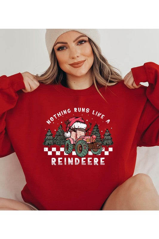 Christmas Tractor Unisex Fleece Sweatshirt