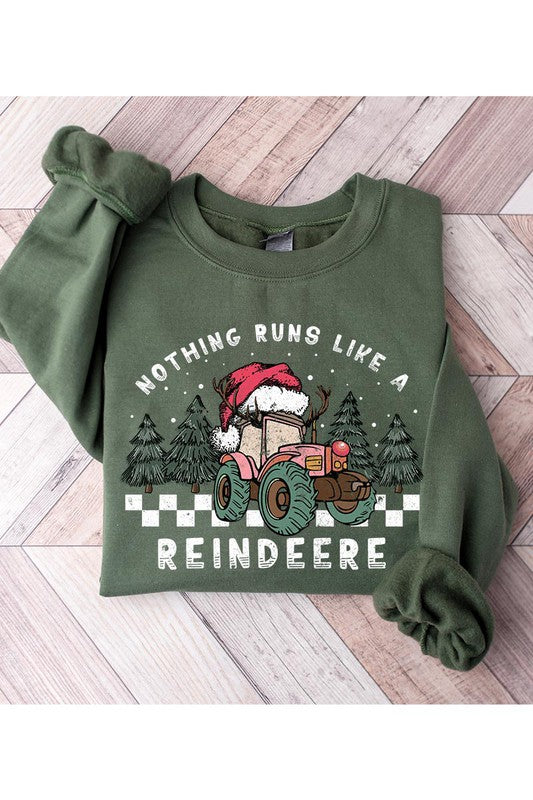 Christmas Tractor Unisex Fleece Sweatshirt