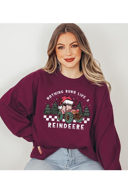 Christmas Tractor Unisex Fleece Sweatshirt