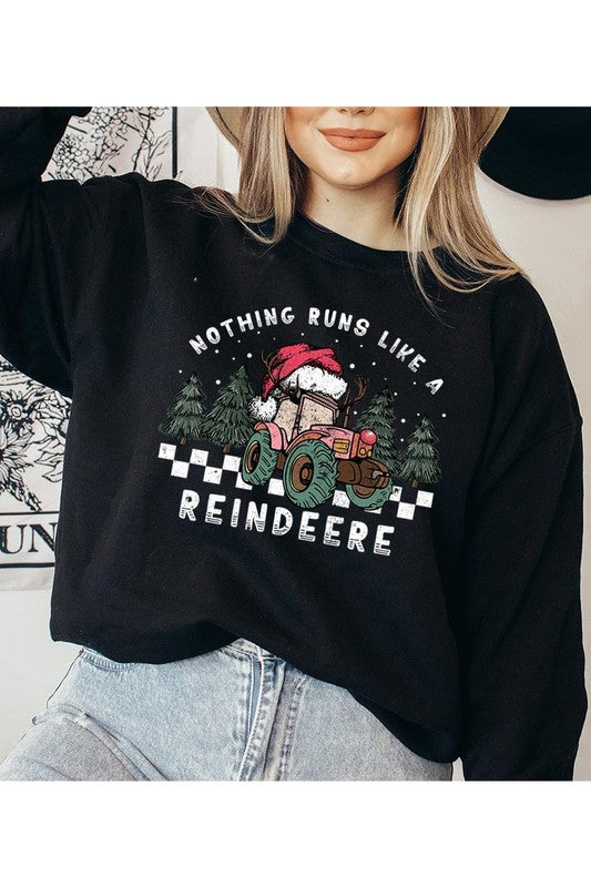 Christmas Tractor Unisex Fleece Sweatshirt