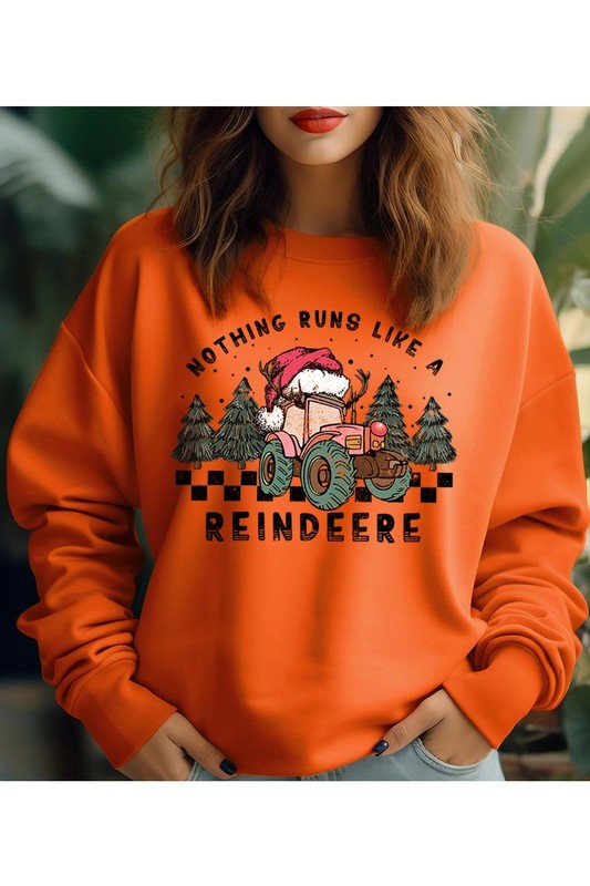 Christmas Tractor Unisex Fleece Sweatshirt