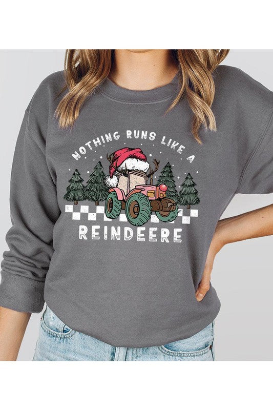 Christmas Tractor Unisex Fleece Sweatshirt