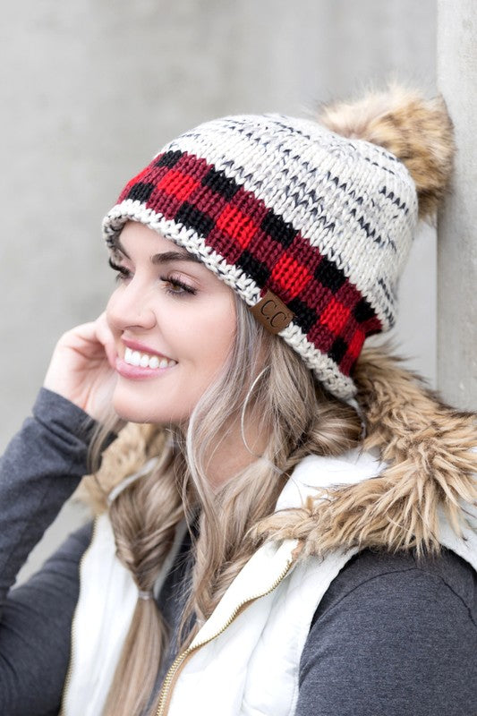 Cute and Cozy Buffalo Pom Beanie