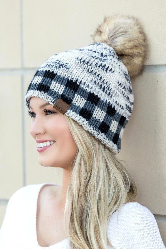 Cute and Cozy Buffalo Pom Beanie