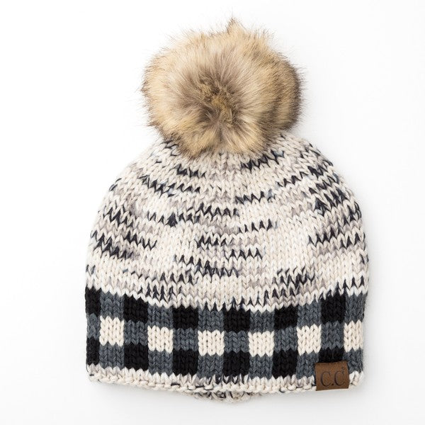 Cute and Cozy Buffalo Pom Beanie