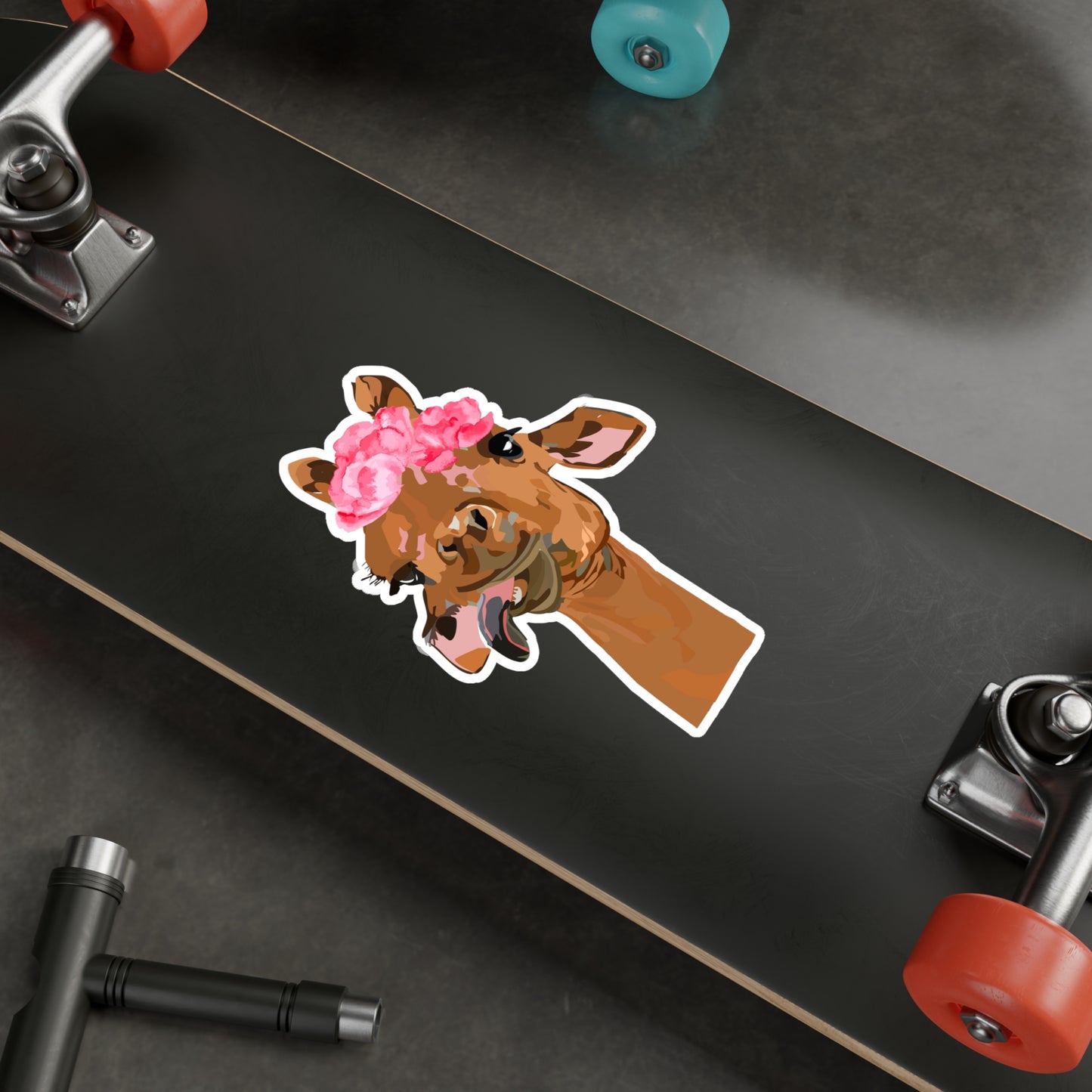 Cute Spotless Giraffe with a Flower Crown | Cute Safari Decal For Boys, Girls, Kids| Waterproof, Vinyl and Dishwasher Safe | Laptop, Water bottle, Planner, Tumbler