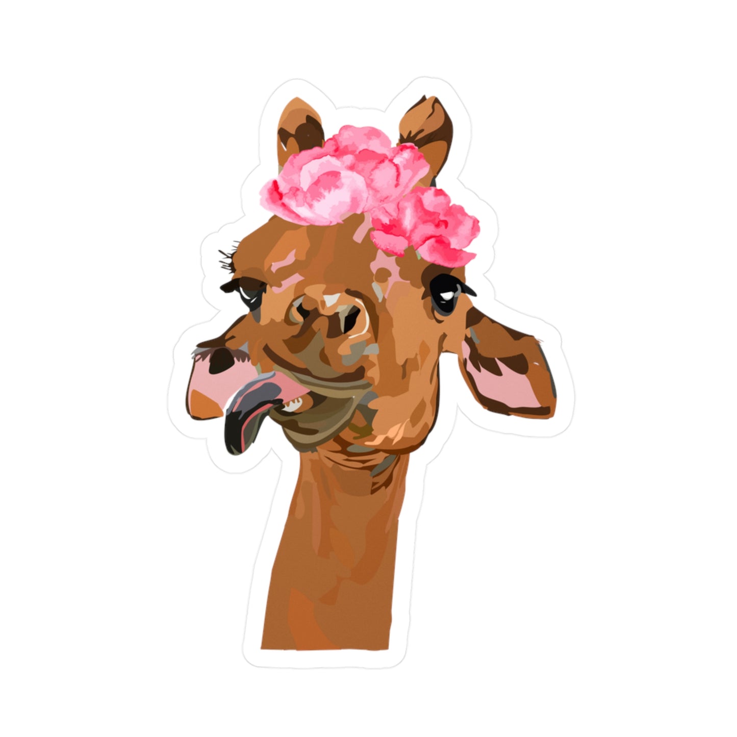 Cute Spotless Giraffe with a Flower Crown | Cute Safari Decal For Boys, Girls, Kids| Waterproof, Vinyl and Dishwasher Safe | Laptop, Water bottle, Planner, Tumbler