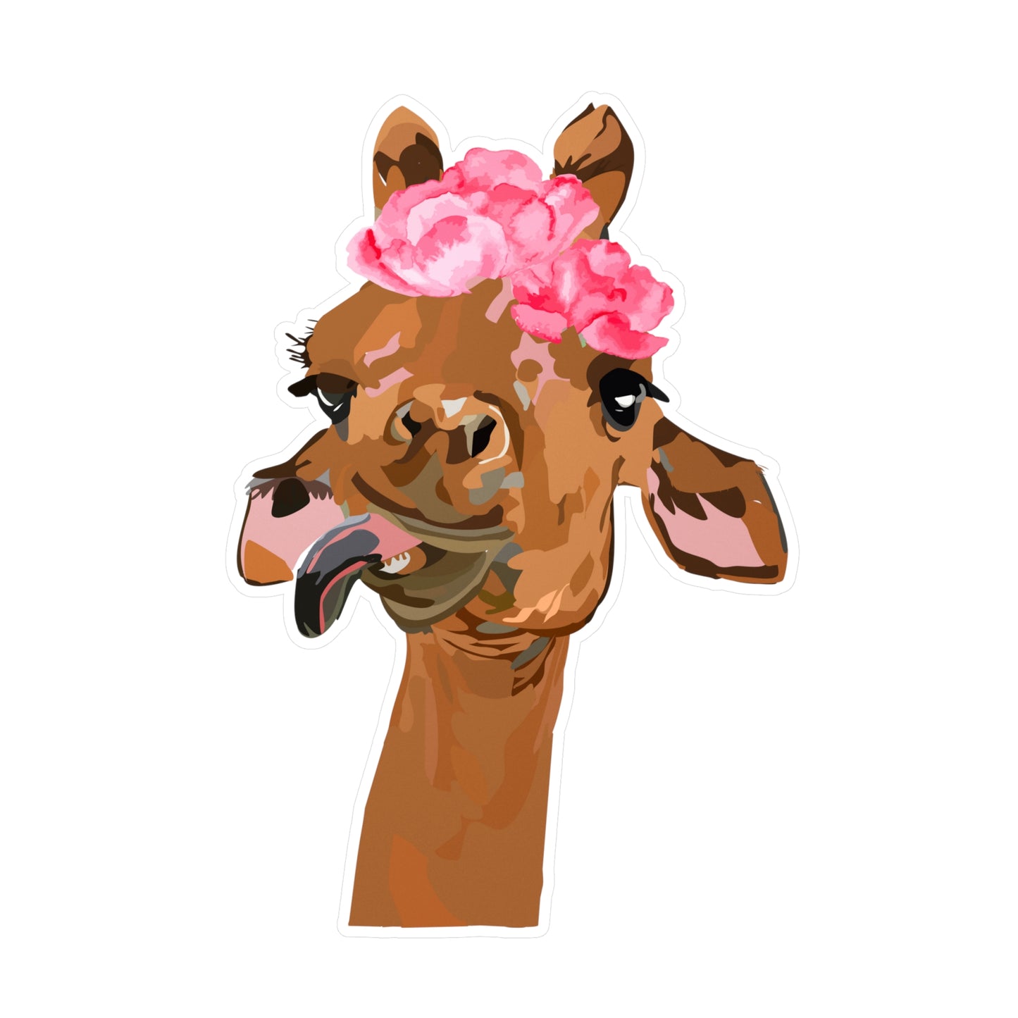 Cute Spotless Giraffe with a Flower Crown | Cute Safari Decal For Boys, Girls, Kids| Waterproof, Vinyl and Dishwasher Safe | Laptop, Water bottle, Planner, Tumbler