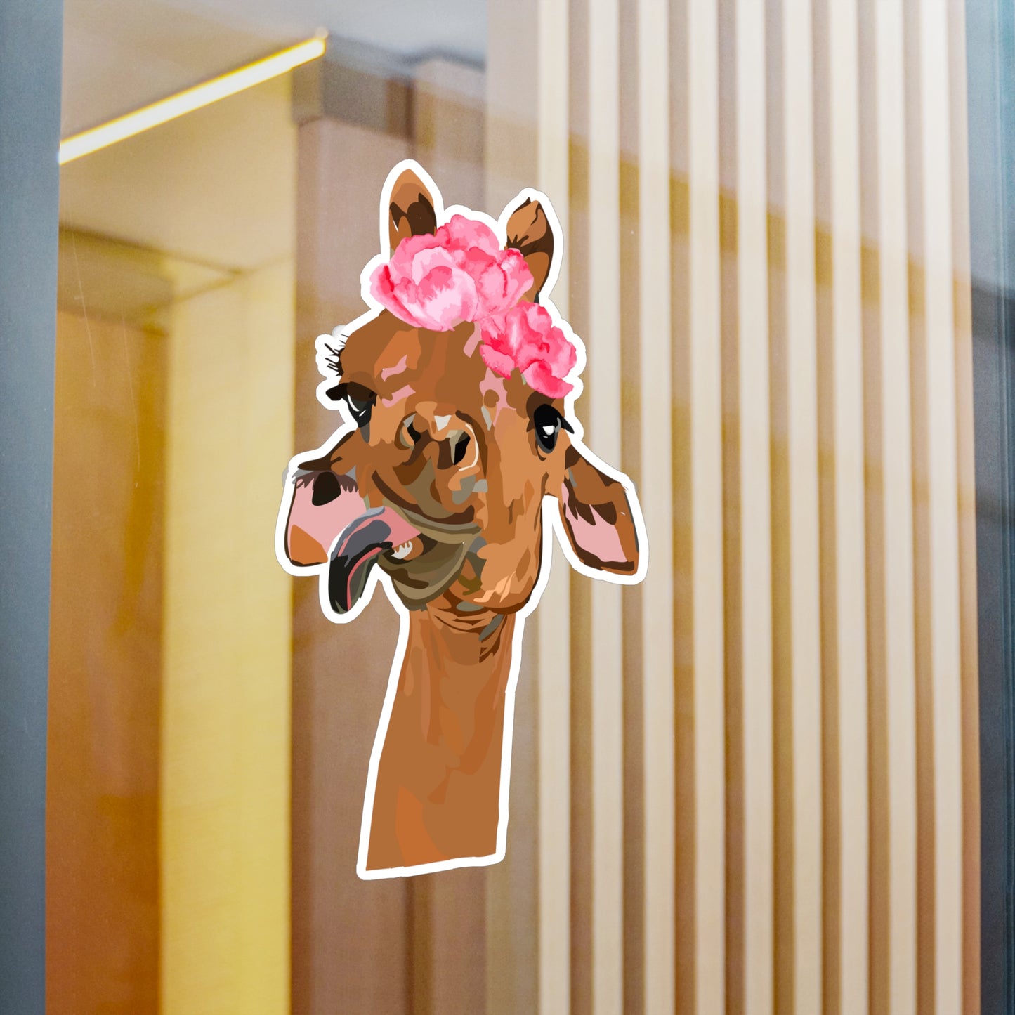 Cute Spotless Giraffe with a Flower Crown | Cute Safari Decal For Boys, Girls, Kids| Waterproof, Vinyl and Dishwasher Safe | Laptop, Water bottle, Planner, Tumbler