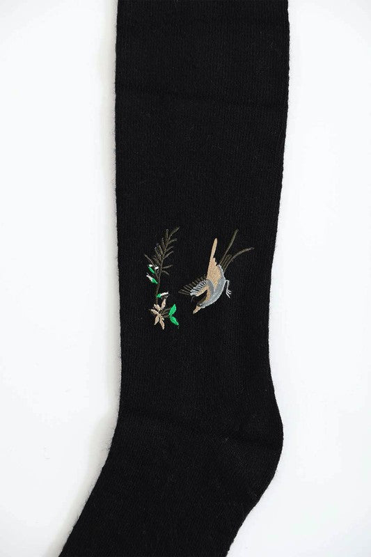 Cozy Hummingbird Wool Knee High Socks