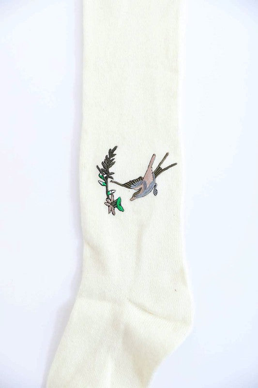Cozy Hummingbird Wool Knee High Socks