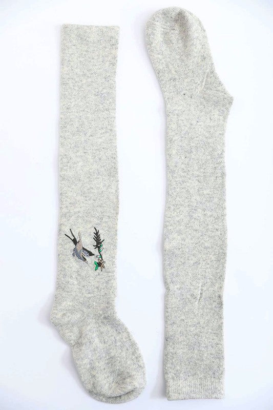 Cozy Hummingbird Wool Knee High Socks