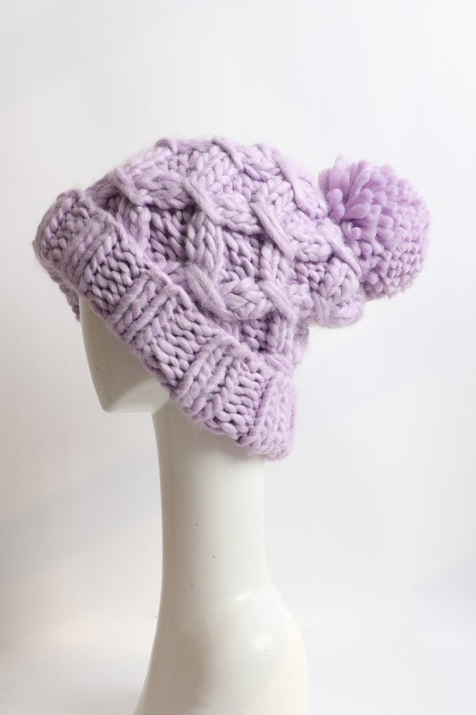 Cozy Oversized Chunky Knit Pom Beanie