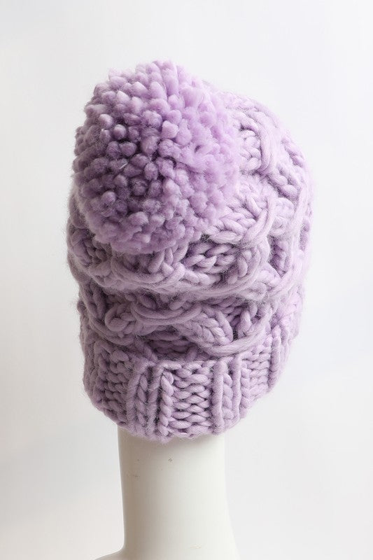 Cozy Oversized Chunky Knit Pom Beanie