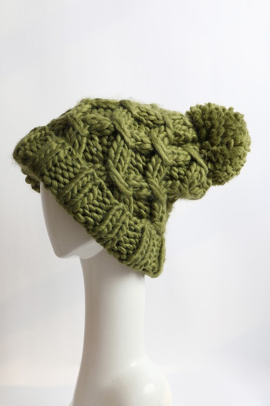 Cozy Oversized Chunky Knit Pom Beanie