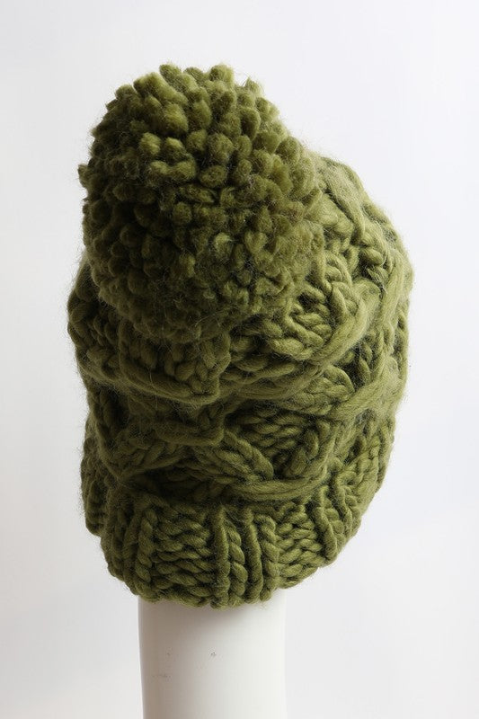 Cozy Oversized Chunky Knit Pom Beanie