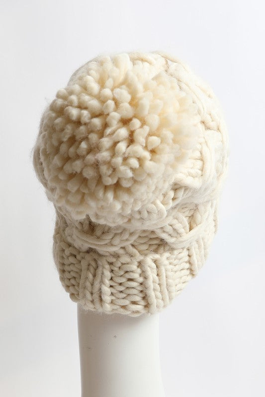 Cozy Oversized Chunky Knit Pom Beanie