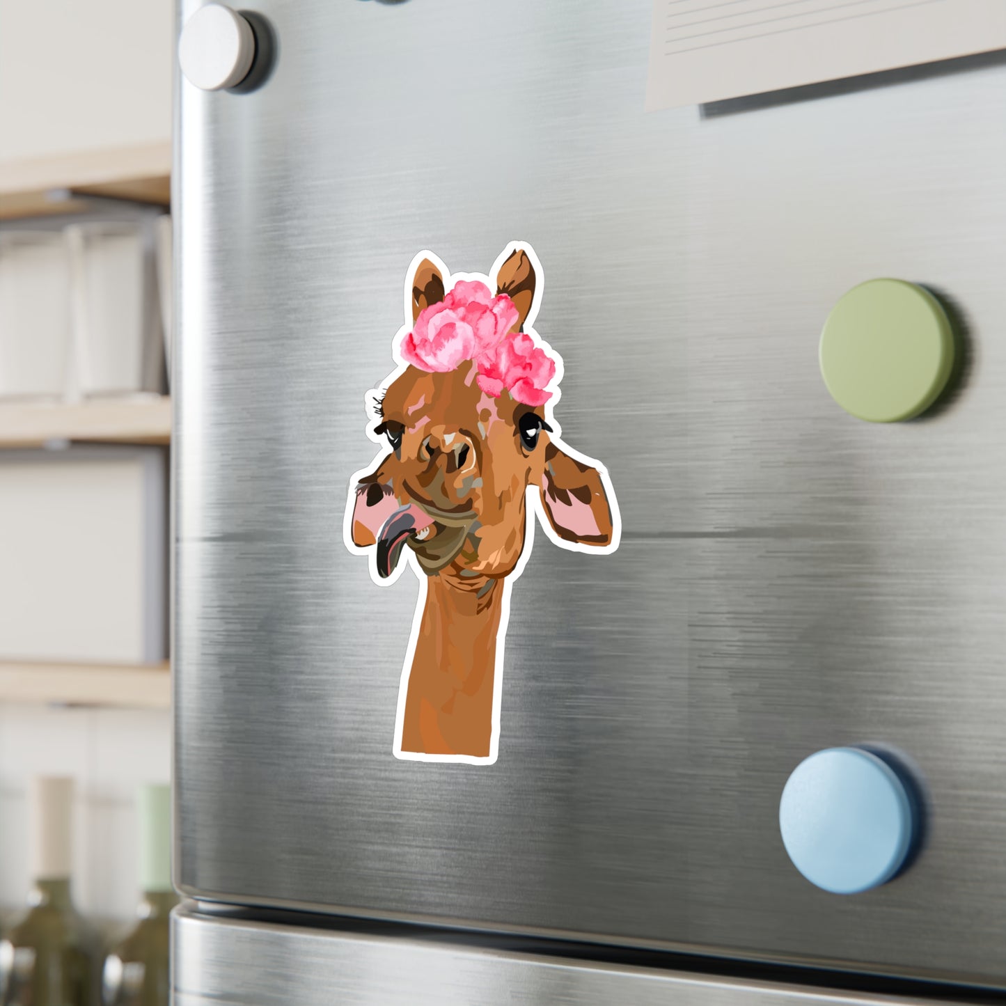 Cute Spotless Giraffe with a Flower Crown | Cute Safari Decal For Boys, Girls, Kids| Waterproof, Vinyl and Dishwasher Safe | Laptop, Water bottle, Planner, Tumbler