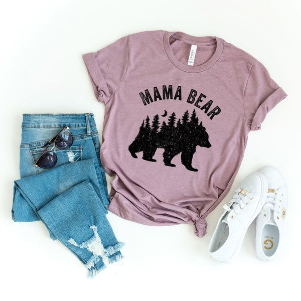 Mama Bear Silhouette Short Sleeve Graphic Tee