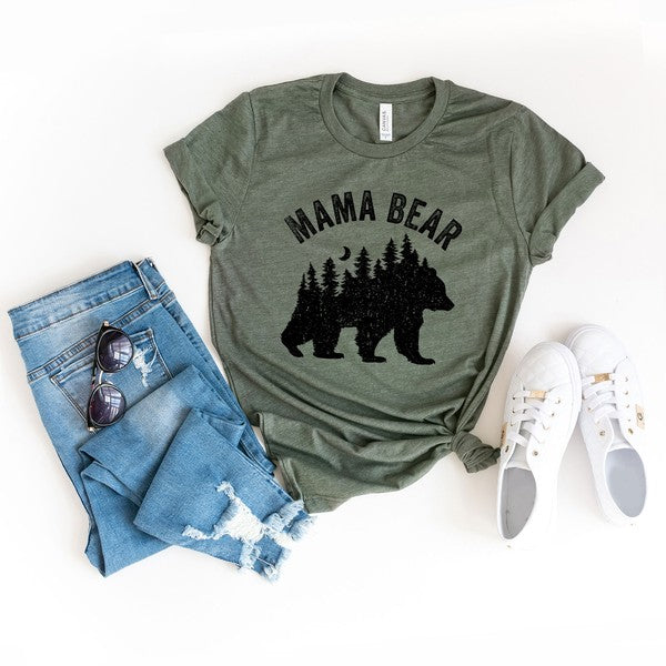 Mama Bear Silhouette Short Sleeve Graphic Tee