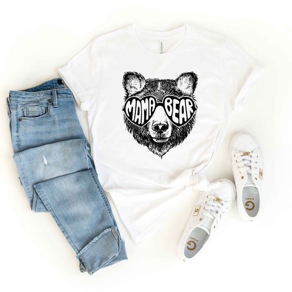 Mama Bear Sunglasses Short Sleeve Graphic Tee