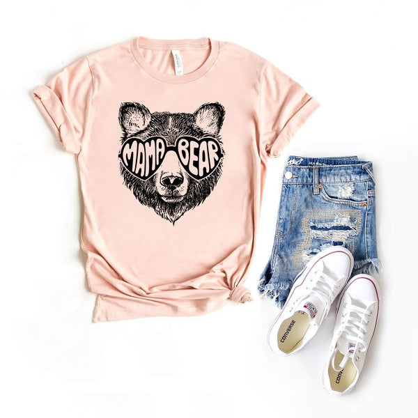 Mama Bear Sunglasses Short Sleeve Graphic Tee