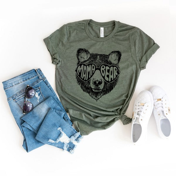 Mama Bear Sunglasses Short Sleeve Graphic Tee