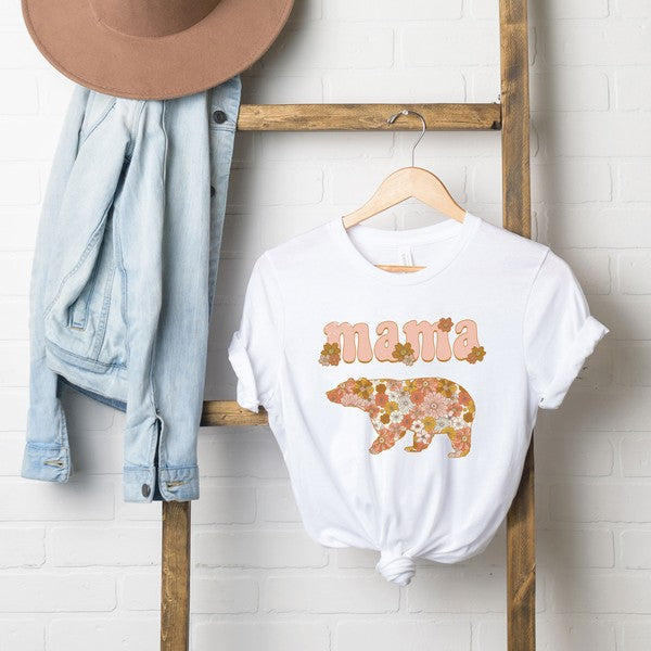 Mama Bear Flowers Short Sleeve Graphic Tee