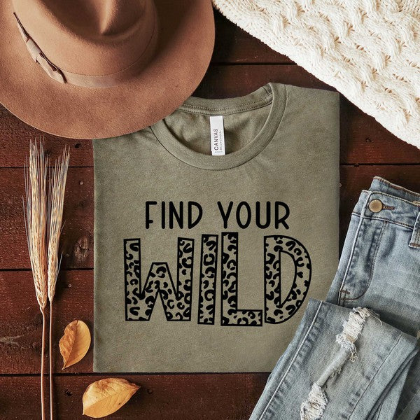 Leopard Find Your Wild Short Sleeve Graphic Tee