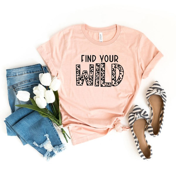 Leopard Find Your Wild Short Sleeve Graphic Tee