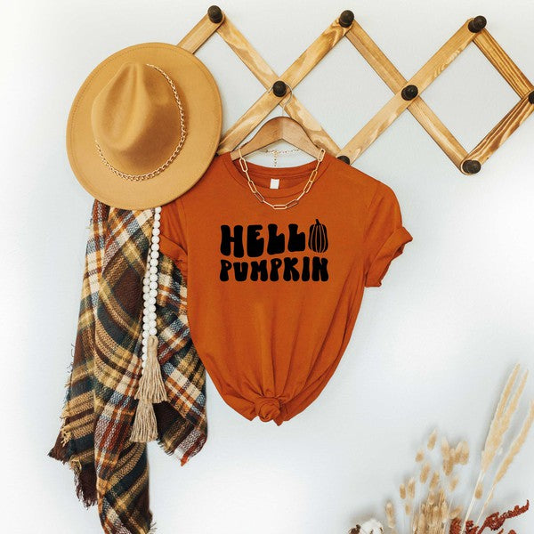 Hello Pumpkin Bold Short Sleeve Graphic Tee