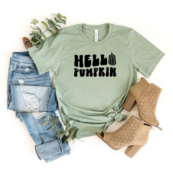 Hello Pumpkin Bold Short Sleeve Graphic Tee
