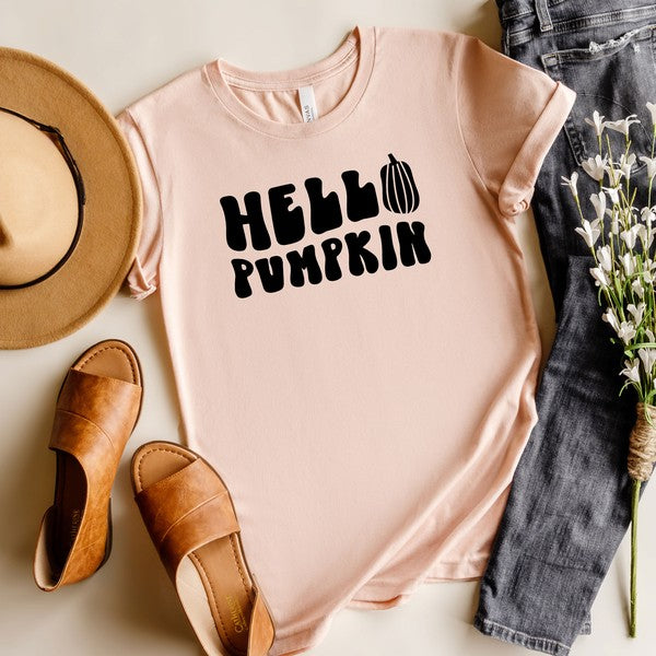 Hello Pumpkin Bold Short Sleeve Graphic Tee