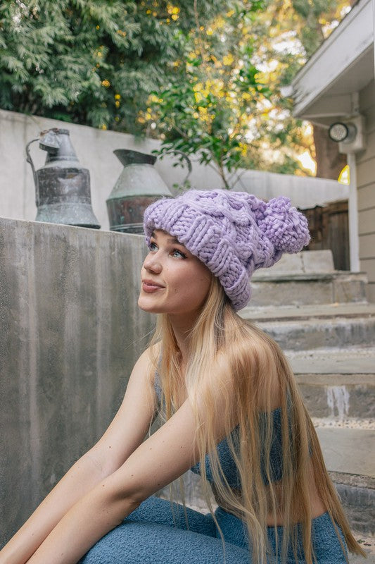 Cozy Oversized Chunky Knit Pom Beanie
