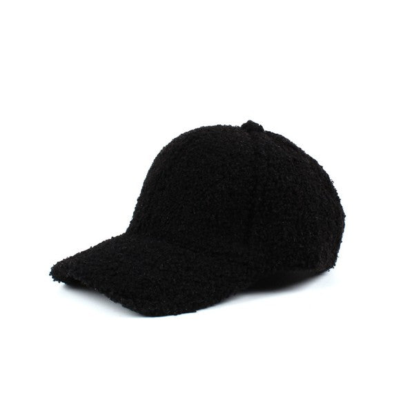 Adorable Boucle Sherpa Teddy Bear Knit Ball Cap