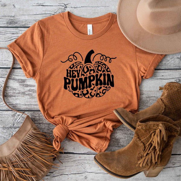 Leopard Hey Pumpkin Short Sleeve Graphic Tee
