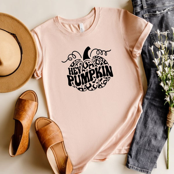 Leopard Hey Pumpkin Short Sleeve Graphic Tee
