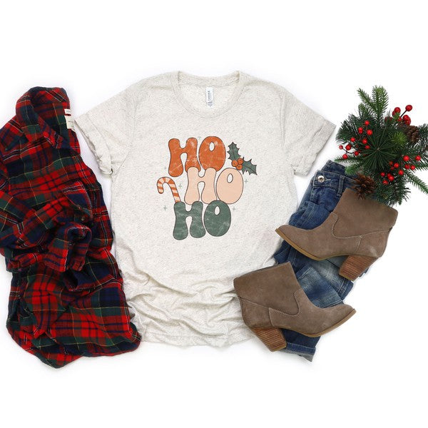 Retro Ho Ho Ho Short Sleeve Graphic Tee