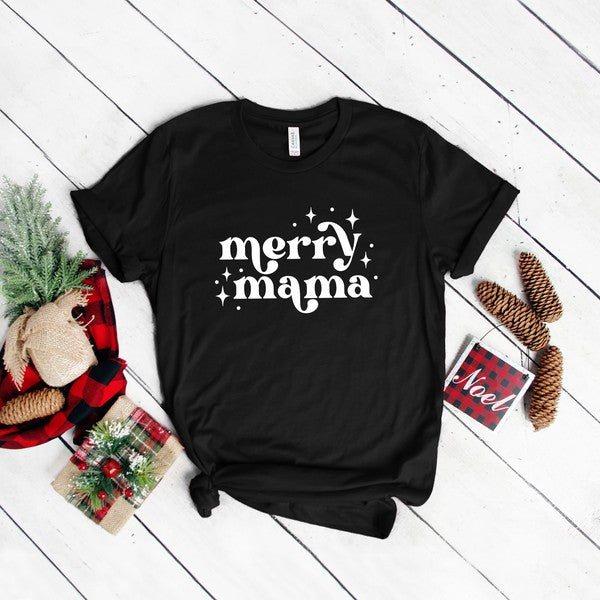 Whimsical Merry Mama Short Sleeve Graphic Tee