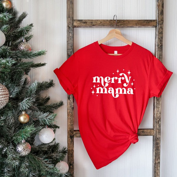 Whimsical Merry Mama Short Sleeve Graphic Tee