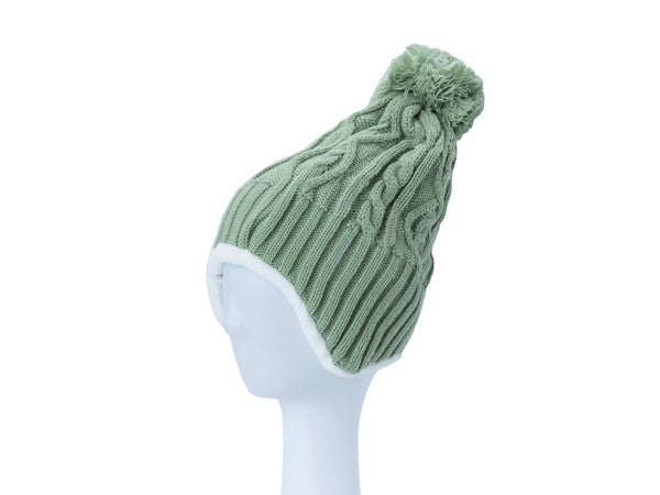 Stylish Thick Cable Knit Ear Cover Beanie