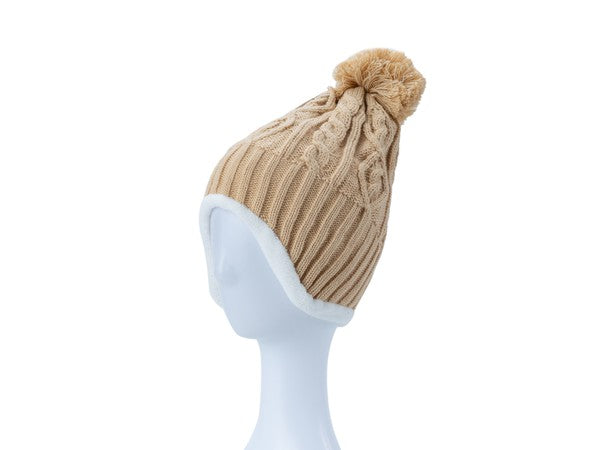 Stylish Thick Cable Knit Ear Cover Beanie