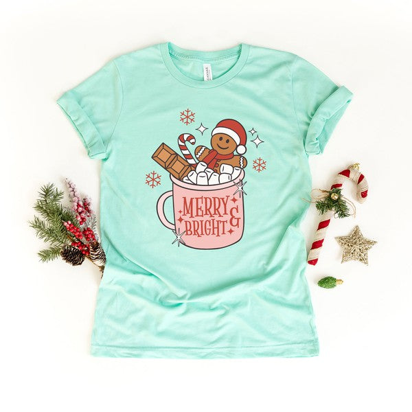 Merry And Bright Mug Short Sleeve Graphic Tee