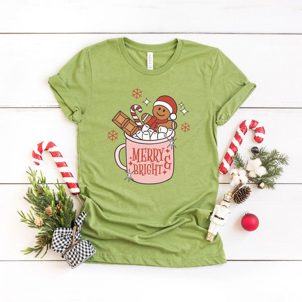Merry And Bright Mug Short Sleeve Graphic Tee