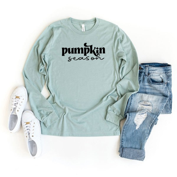 Pumpkin Season Cursive Long Sleeve Graphic Tee