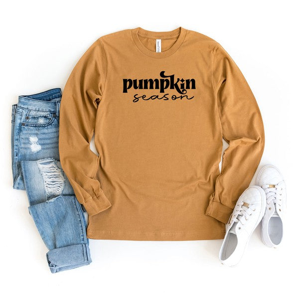 Pumpkin Season Cursive Long Sleeve Graphic Tee